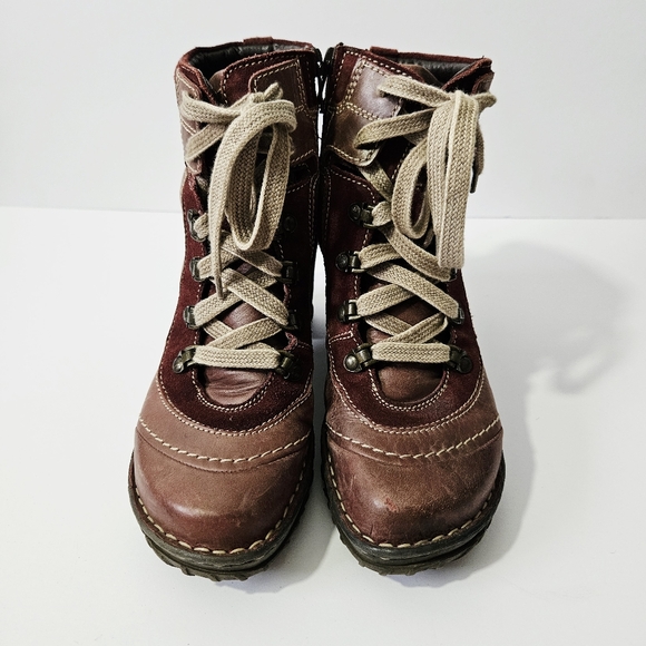 Joseph Seibel Kingfisher Boots Size 36 Red Wine Leather Lace Up Burgundy - Picture 3 of 7